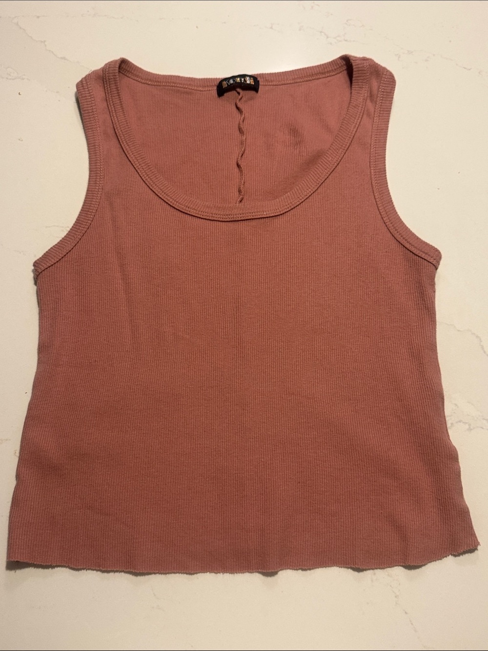 Suzi Kondi Dusty Rose Ribbed Scoop Tank